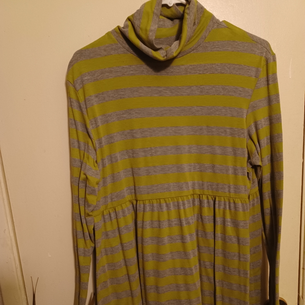 Long sleeve baby doll top with turtle neck